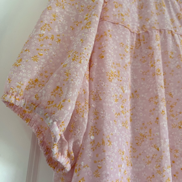 Papermoon pink blouse with orange and white flowers. 2x - Picture 5 of 8